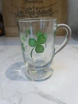 Glass Coffee Cup Mug Set 6 Shamrock Luck The Irish Pedestal Libbey 5. Fixed Price $34.00.