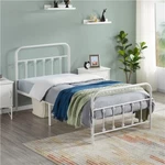 Black/white/silver Classic Metal Platform Bed Frame W/ Headboard And Footboard. Fixed Price $189.99.