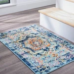 Nwt Tayse Area Rugs: Jasmine Rug, Blue Multicolor 2FT X 3FT. Fixed Price $39.00.