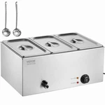 Vevor Commercial Electric Food Warmer 3-PAN Countertop Buffet 17.4QT Bain Marie. Fixed Price $117.90.