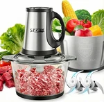 Electric Food Processor 300W, Dual 8-CUP Bowls (stainless/glass), 3-SPEED. Fixed Price $47.84.