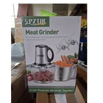 Spztjk Meat Grinder Silver Glass Double Bowls Blades 3-SPEED Easy Clean. Fixed Price $60.00.