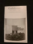 Cuisinart Mini-mate Plus MM-2M Chopper Grinder Instruction Manual Recipe Book. Fixed Price $8.19.