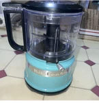 Kitchenaid Aqua Sky Blue Food Processor 3.5 Cup Chopper KFC3516QCB Wrap Cord. Fixed Price $29.99.