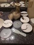 Vtg Oster Regency Kitchen Center Food Processor Salad Shooter & Blades Complete. Fixed Price $20.49.