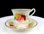 Paragon England #F54I Multicolor Floral Gold Trim Fluted 3" Cup Saucer 1957-. Fixed Price $25.98.