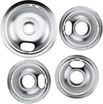 (2) 8" W10196405, 6" W10196406 Steel Drip Bowl Set For Whirlpool Kenmore. Fixed Price $19.50.