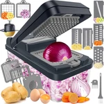 12-IN-1 Vegetable Chopper, Kitchen Gadgets With 7 Blades, Veggie, Food, Onion. Fixed Price $18.35.