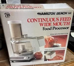 Nib Hamilton Beach Scovill Continuous Feed Wide Mouth Food Processor Model 718. Fixed Price $49.00.