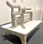 Tomato King Lincoln Aluminium Poly Plate Manual Slicer W/ Blades On Legs. Fixed Price $59.99.