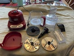 Wolfgang Puck Bistro Collection Food Processor BFPR0035CF Tested W/ Blades Red. Fixed Price $35.00.