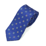 Ben Sherman Electric Blue Outlined Box Orange And Turquoise Circle Silk Neck Tie. Fixed Price $28.50.