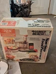 Hamilton Beach 712-AL 6-SPEED Non Stop Food Processor W/ Juicer Almond Vintage. Fixed Price $69.95.