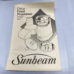 Vintage 1991 Sunbeam Oskar Food Processor Instruction & Recipe Book 14181 4817. Fixed Price $10.50.