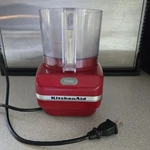 Kitchenaid Red 3 Food Processor Base, Cup, Blade - No Lid. Fixed Price $18.50.