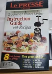 Presse Gourmet Food Styler By Kaswit Deluxe Nib With Recipes LP1021. Fixed Price $55.00.