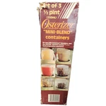 Vintage Set 3 Osterizer Mini Blend 1/2 Pint 8 Oz Containers Plastic Jar Lid. Fixed Price $21.80.