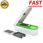 3 Blade Food Chopper Dicer Slicer Non-skid Base Container Easy Cleanup New. Fixed Price $40.74.