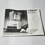 Vintage Cuisinart Instruction & Recipe Book DLC-1 Series Mini Prep Processor. Fixed Price $7.99.