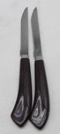 2 Ginsu Stainless Steel Usa Steak Knife 3.75" Serrated Blade Wood Handle 8"LONG. Fixed Price $15.99.