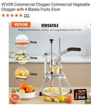 Vevor Commercial Chopper With 4 Blades Fruits Dicer QTJ-J002XF. Fixed Price $99.99.